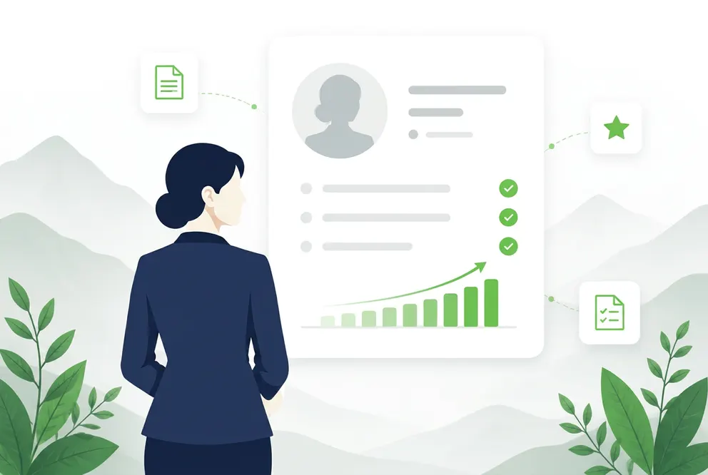 A professional optimizing their CV and LinkedIn profile