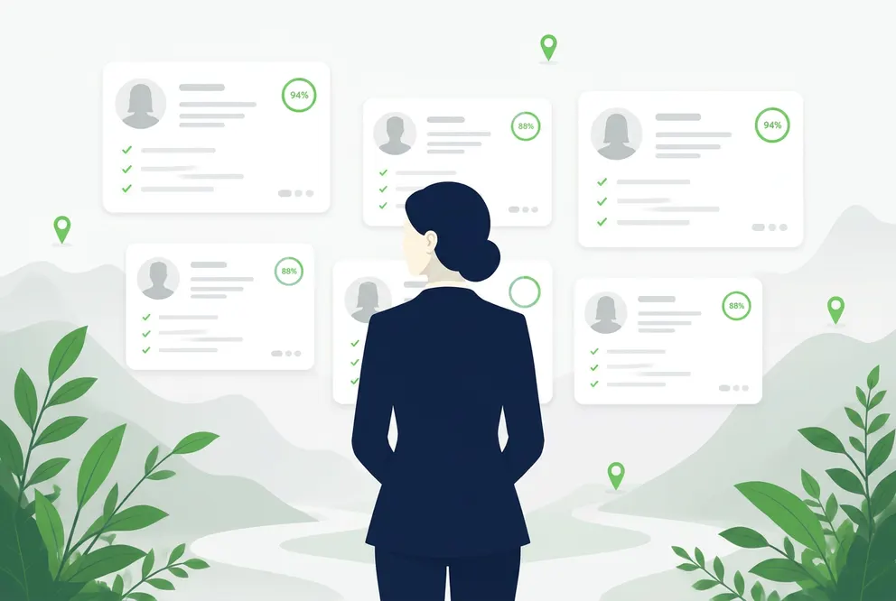 A professional reviewing their trusted job matches