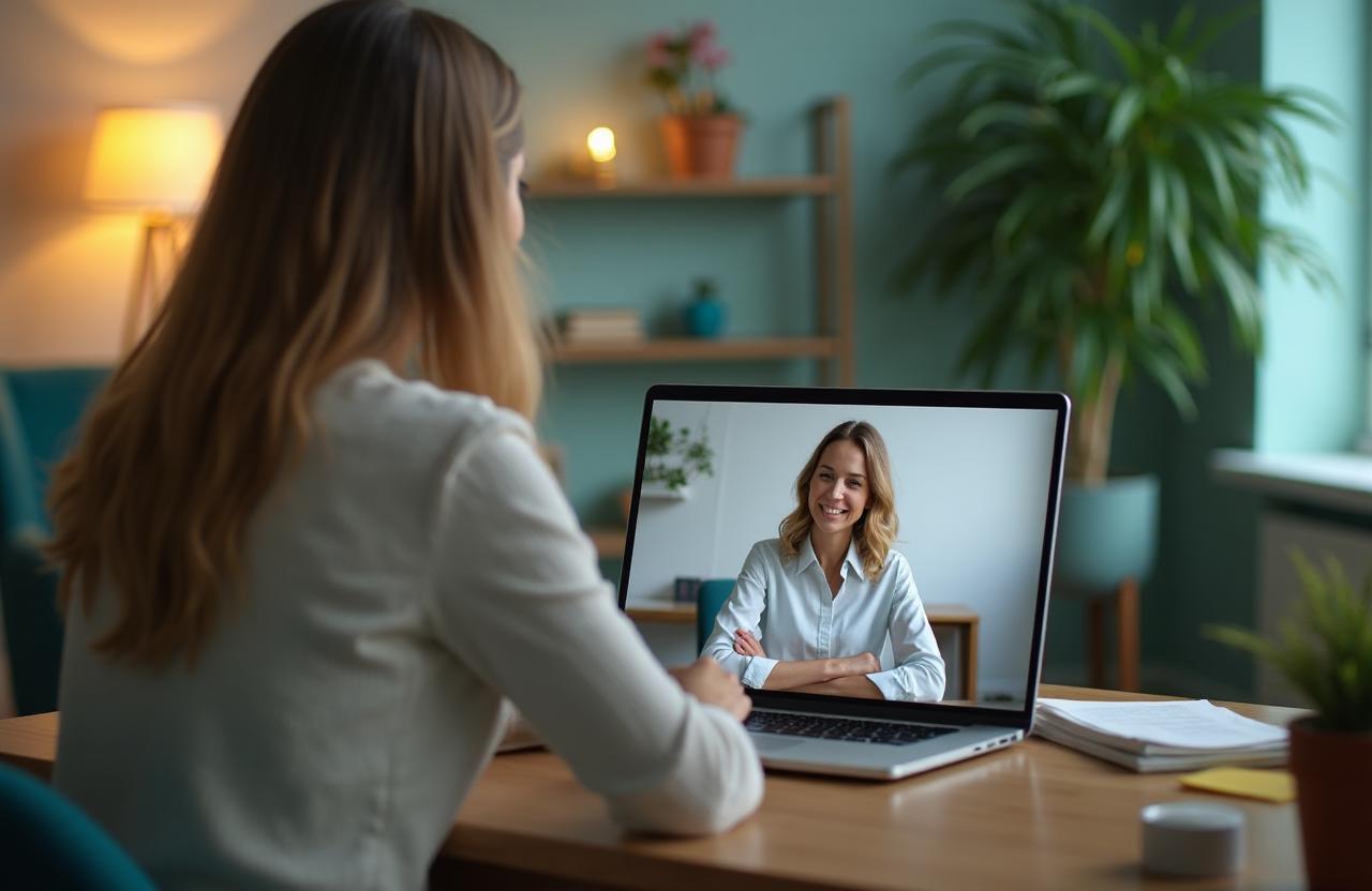 Professional coaching session via video call